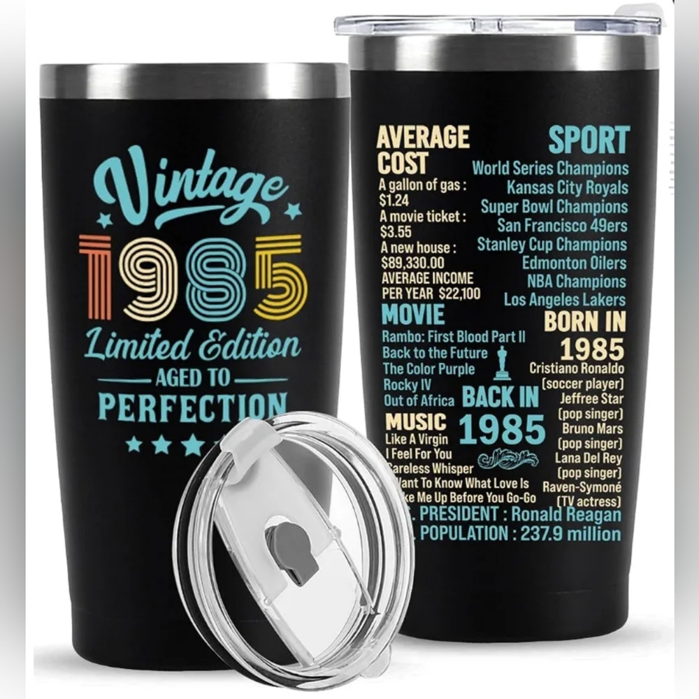 Vintage 1985 20 Oz Stainless Steel Insulated Coffee Mug Tumbler Cup